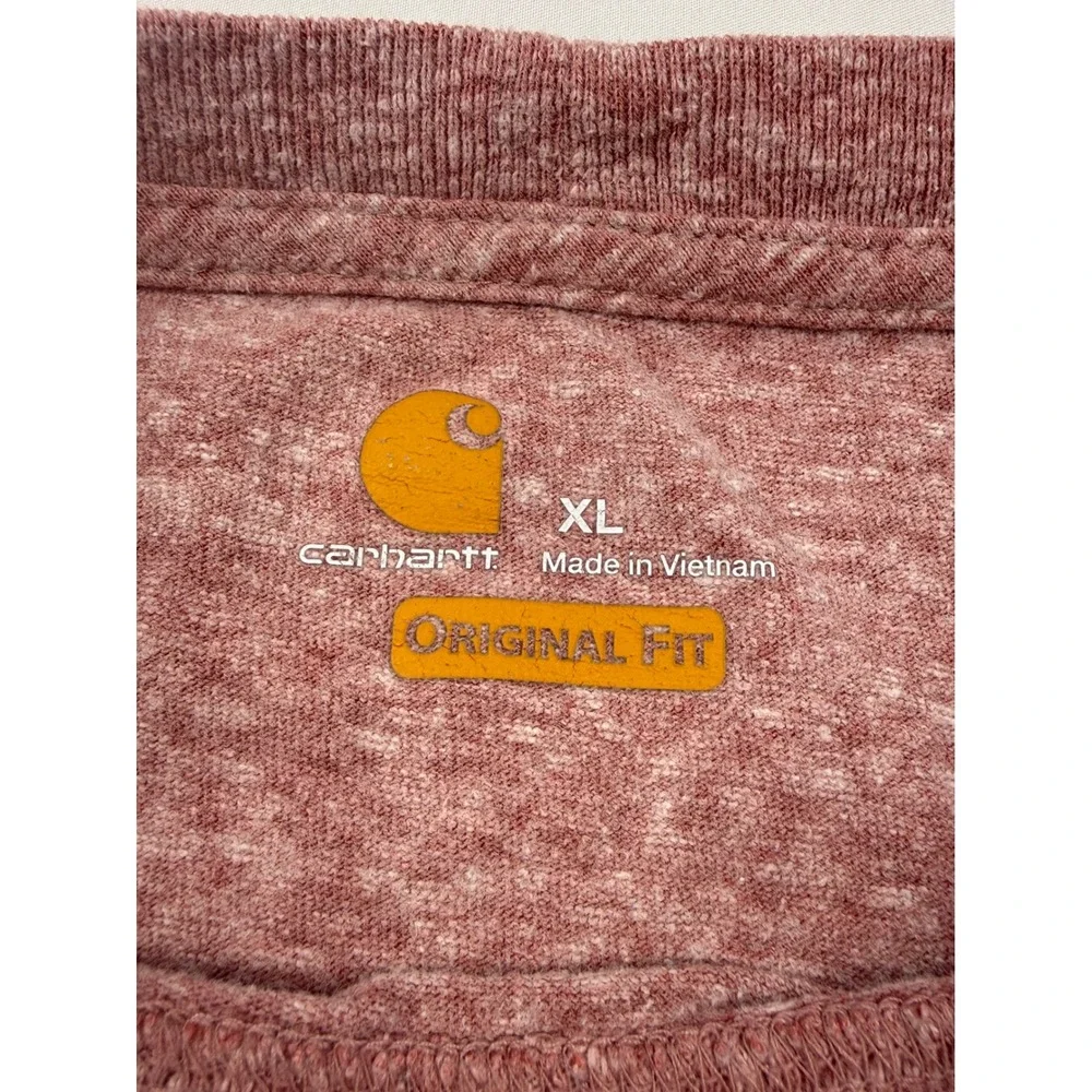 Carhartt K87 Mens XL Original Fit Pocket T-Shirt Heather Clay Red Short Sleeve - Picture 4 of 8